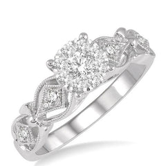 Parkplace Jewelers Round Shape Lovebright Diamond Engagement Ring 148E4PPFHWG