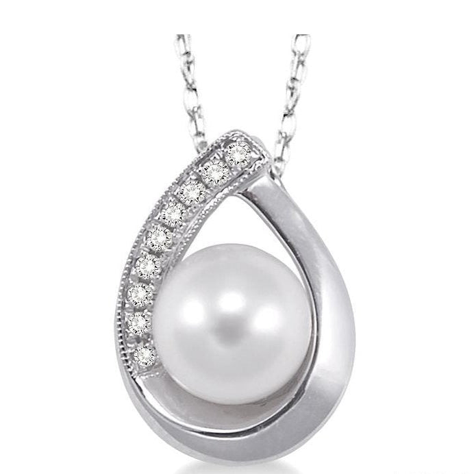 Parkplace Jewelers Pearl & Diamond Fashion Pendant 56669PPFXPDWG