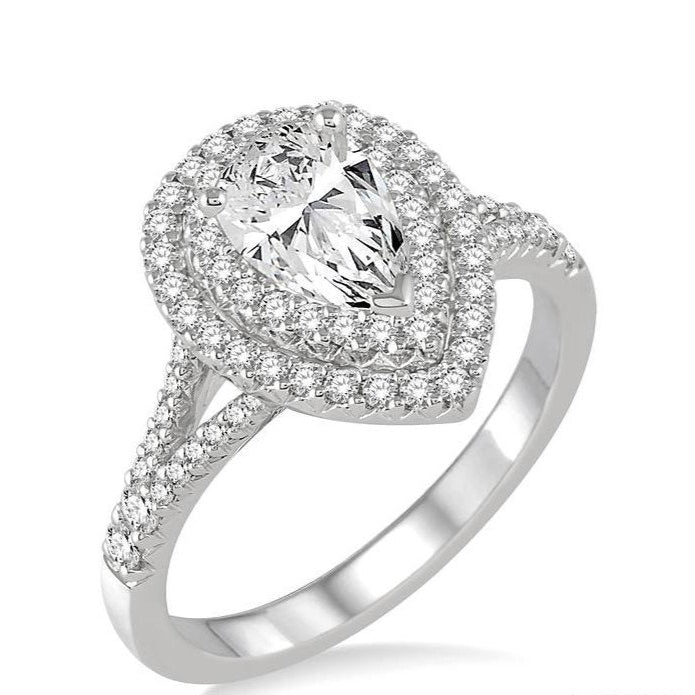 Parkplace Jewelers Pear Shape Semi-Mount Halo Diamond Engagement Ring 254C2PPFVWG-SM