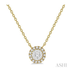 ASHI Round Shape Halo Lovebright Essential Diamond Pendant 99650PPFHNKYW