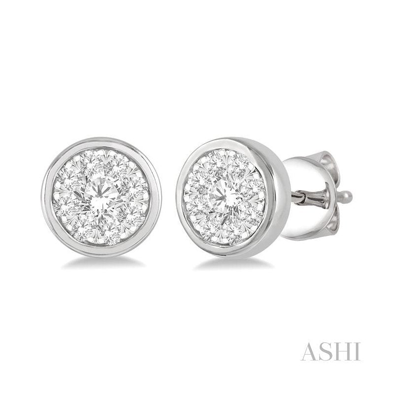 ASHI Round Shape Lovebright Essential Diamond Stud Earrings 921B5PPFGERWG