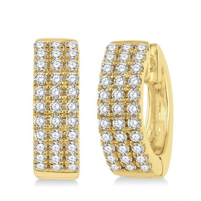 Parkplace Jewelers Three Row Petite Diamond Huggie Fashion Earrings 624C3PPFGERYG