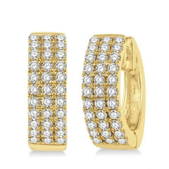 Parkplace Jewelers Three Row Petite Diamond Huggie Fashion Earrings 624C3PPFGERYG