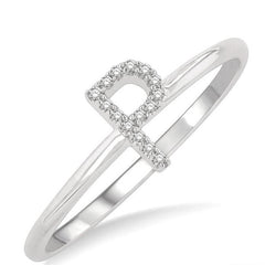 Parkplace Jewelers Block 'P' Initial Diamond Ring 365D9PPTSWG-P