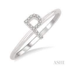ASHI Block 'P' Initial Diamond Ring 365D9PPTSWG-P