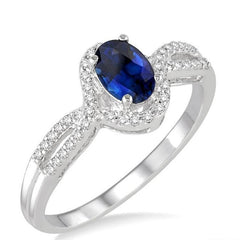 Parkplace Jewelers Oval Shape Gemstone & Diamond Ring 40718PPTSSPWG