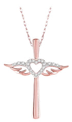 Parkplace Jewelers Angel Wings Heart Shape & Cross Diamond Pendant 958A8PPTSPDPG