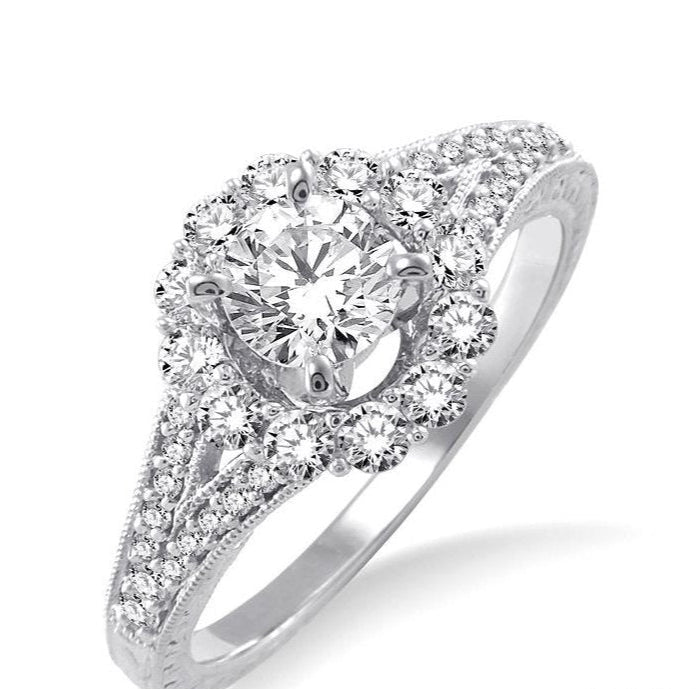 Parkplace Jewelers Round Shape Semi-Mount Halo Diamond Engagement Ring 26083PPFVWG-SM