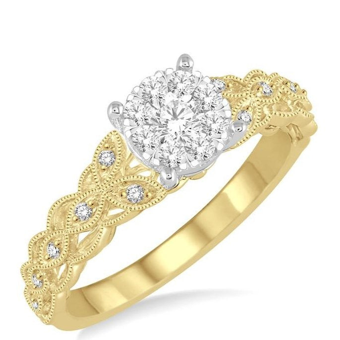 Parkplace Jewelers Round Shape Lovebright Diamond Engagement Ring 153C5PPFVYW-LE