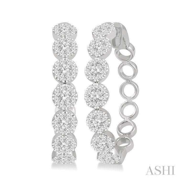 ASHI Lovebright Essential Diamond Hoop Earrings 905A0PPFHERWG-2.00