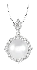 Parkplace Jewelers Pearl & Halo Diamond Pendant 56813PPFHPDWPWG