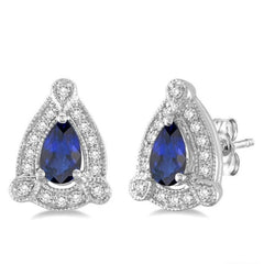 Parkplace Jewelers Pear Shape Gemstone & Halo Diamond Earrings 58448PPFSERSPWG