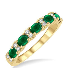 Parkplace Jewelers Oval Shape East-West Gemstone & Diamond Wedding Band 46528PPFGEMYG