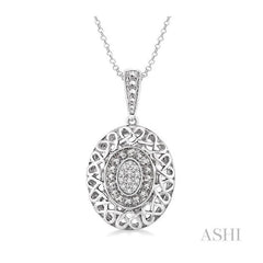 ASHI Silver Oval Shape Diamond Pendant 87829PPSSSLPD