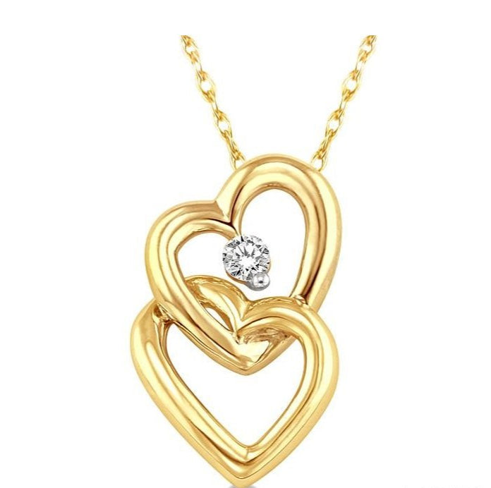 Parkplace Jewelers Twin Heart Shape Diamond Fashion Pendant 63479PPFXPDYG