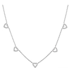 Parkplace Jewelers Heart Shape Diamond Station Necklace 998A0PPTSNKWG