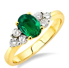 Parkplace Jewelers Oval Shape Gemstone & Diamond Ring 40405PPFCEM