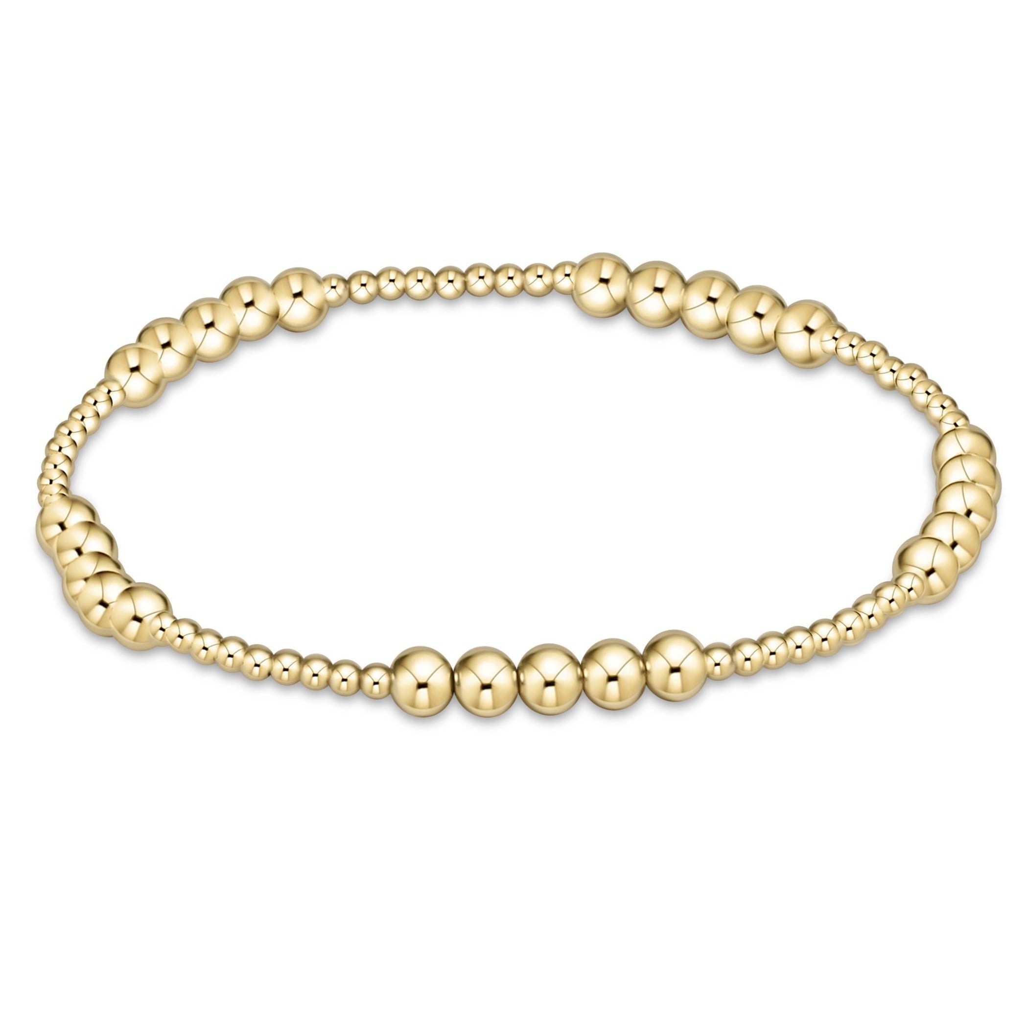 Enewton Classic Blissful Pattern 2mm Bead Bracelet - 4mm Gold BCLG2BLFPG4