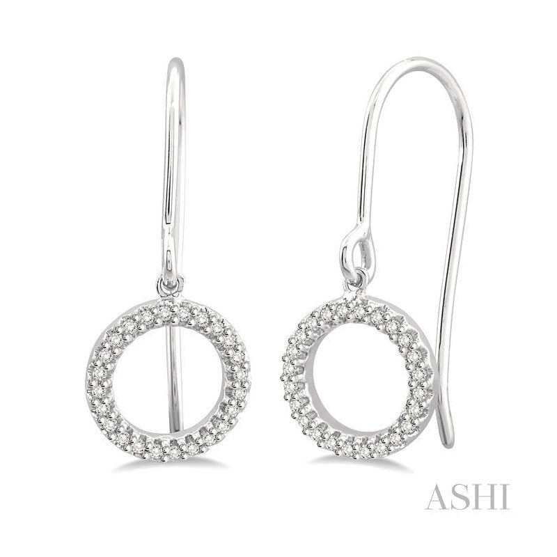 ASHI Circle Petite Diamond Fashion Earrings 627A8PPTSERWG