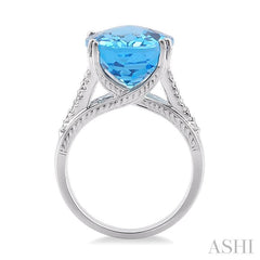 ASHI Oval Shape Gemstone & Diamond Ring 50246PPFVBTWG