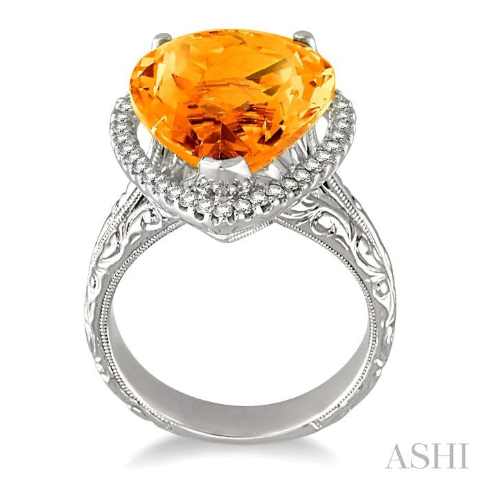 ASHI Pear Shape Gemstone & Halo Diamond Ring 50265PPFVCTWG