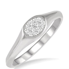 Parkplace Jewelers Oval Shape East-West Lovebright Essential Diamond Signet Ring 374M8PPFHWG