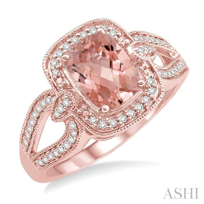 ASHI Cushion Shape Gemstone & Diamond Ring 50577PPFHMOPG