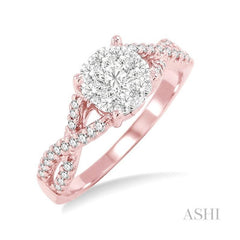 ASHI Round Shape Lovebright Diamond Engagement Ring 19495PPFVPW-LE