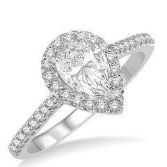 Parkplace Jewelers Pear Shape Semi-Mount Halo Diamond Engagement Ring 243G3PPFHWG-SM
