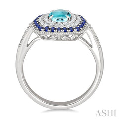 ASHI Oval Shape Gemstone & Diamond Fashion Ring 50835PPFHAQSPWG