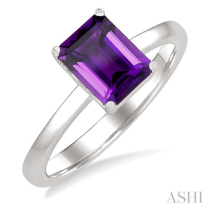 ASHI Emerald Shape Gemstone Solitaire Ring 50849PPF@AMWG-OC