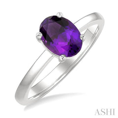 ASHI Oval Shape Gemstone Solitaire Ring 50849PPF@AMWG-OV