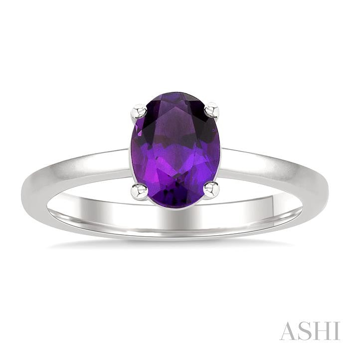 ASHI Oval Shape Gemstone Solitaire Ring 50849PPF@AMWG-OV