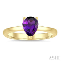 ASHI Pear Shape Gemstone Solitaire Ring 50849PPF@AMYG-PR