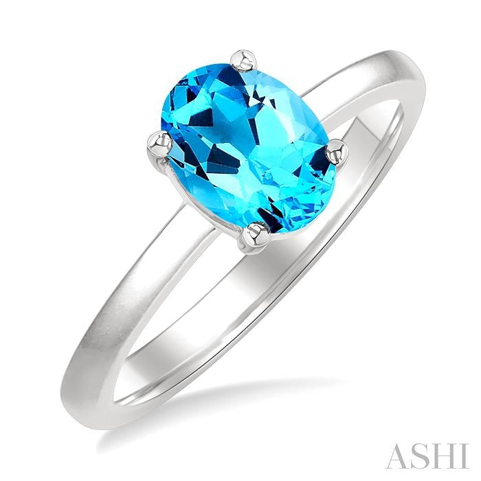 ASHI Oval Shape Gemstone Solitaire Ring 50849PPF@BTWG-OV