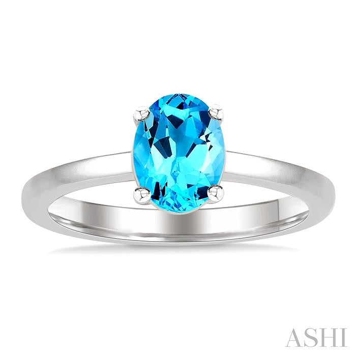 ASHI Oval Shape Gemstone Solitaire Ring 50849PPF@BTWG-OV