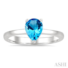 ASHI Pear Shape Gemstone Solitaire Ring 50849PPF@BTWG-PR