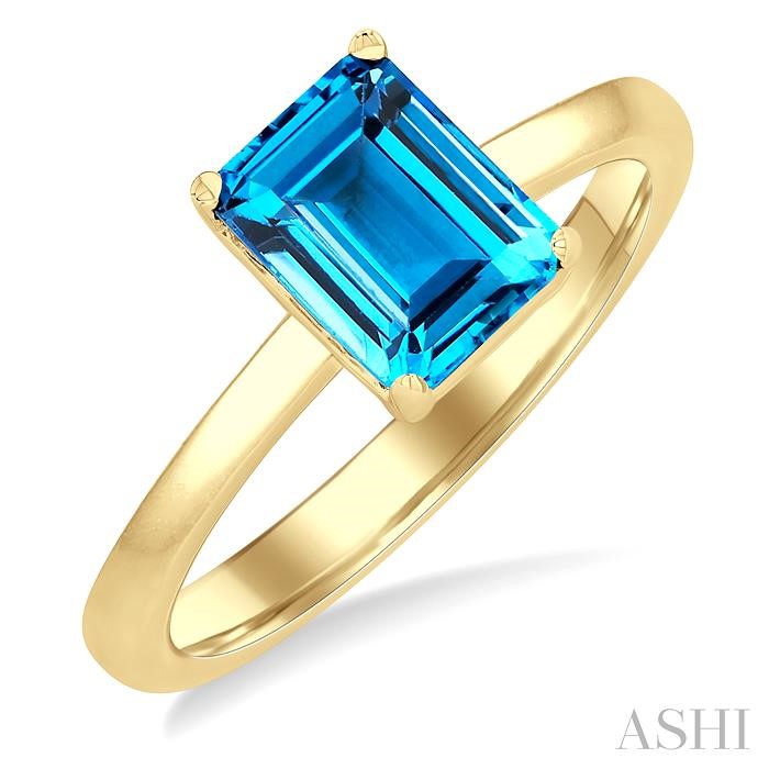 ASHI Emerald Shape Gemstone Solitaire Ring 50849PPF@BTYG-OC