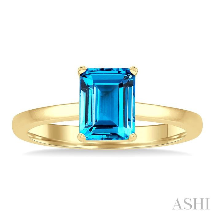 ASHI Emerald Shape Gemstone Solitaire Ring 50849PPF@BTYG-OC