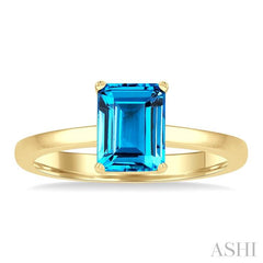 ASHI Emerald Shape Gemstone Solitaire Ring 50849PPF@BTYG-OC