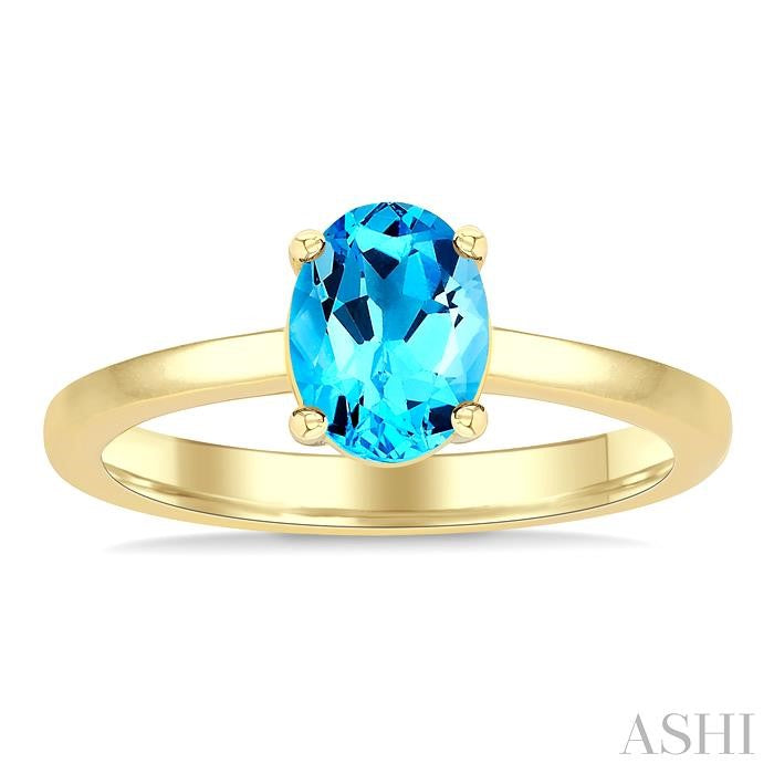 ASHI Oval Shape Gemstone Solitaire Ring 50849PPF@BTYG-OV