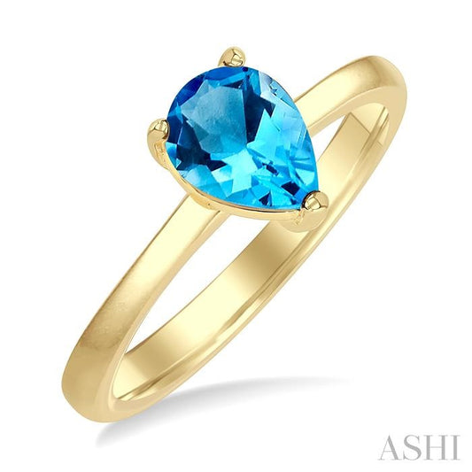 ASHI Pear Shape Gemstone Solitaire Ring 50849PPF@BTYG-PR