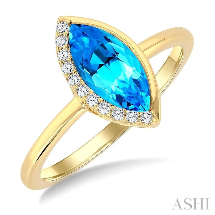ASHI Marquise Shape Gemstone & Diamond Ring 50939PPTGBTYG
