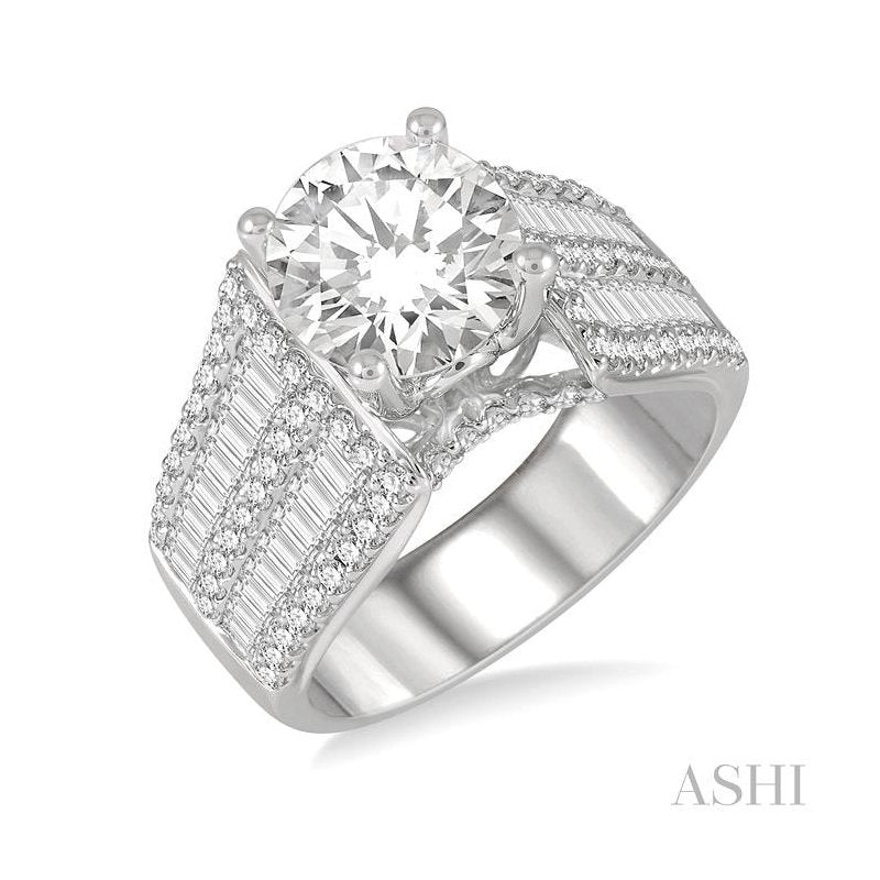 ASHI Round Shape Semi-Mount Diamond Engagement Ring 226H0PPFRWG-SM-1.60