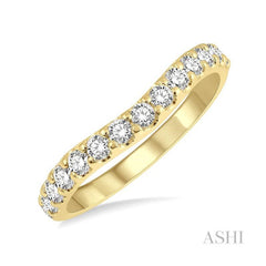 ASHI Curved Diamond Wedding Band 30343PPFGYG