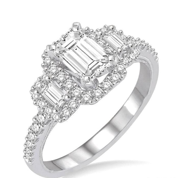Parkplace Jewelers Emerald Shape Semi-Mount Halo Diamond Engagement Ring 243C3PPFVWG-SM