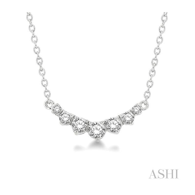ASHI Graduated Diamond Smile Necklace 991HQPPFGNKWG