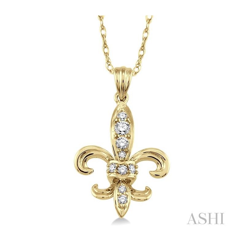 ASHI Fleur De Lis Diamond Pendant 94708PPFVPDYG