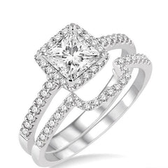 Parkplace Jewelers Princess Shape Halo Diamond Wedding Set 28341PPFVWG-WS