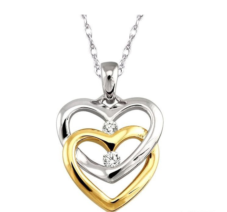 Parkplace Jewelers Twin Heart Shape 2 Stone Diamond Pendant 93678PPFVPDWY
